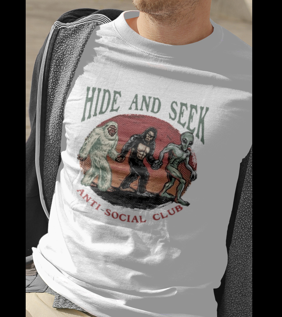 Hide And Seek Anti Social Club Yeti Bigfoot Alien Collaboration T-Shirt