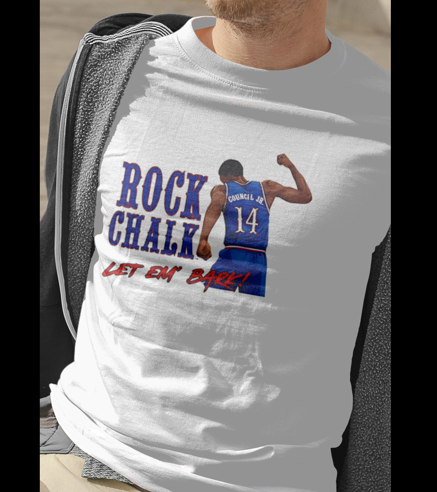 Rock Chalk Melvin Council Jr 14 Let Em' Bark T-Shirt