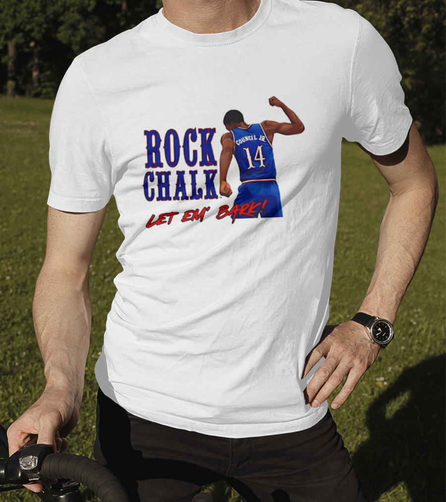 Rock Chalk Melvin Council Jr 14 Let Em' Bark T-Shirt