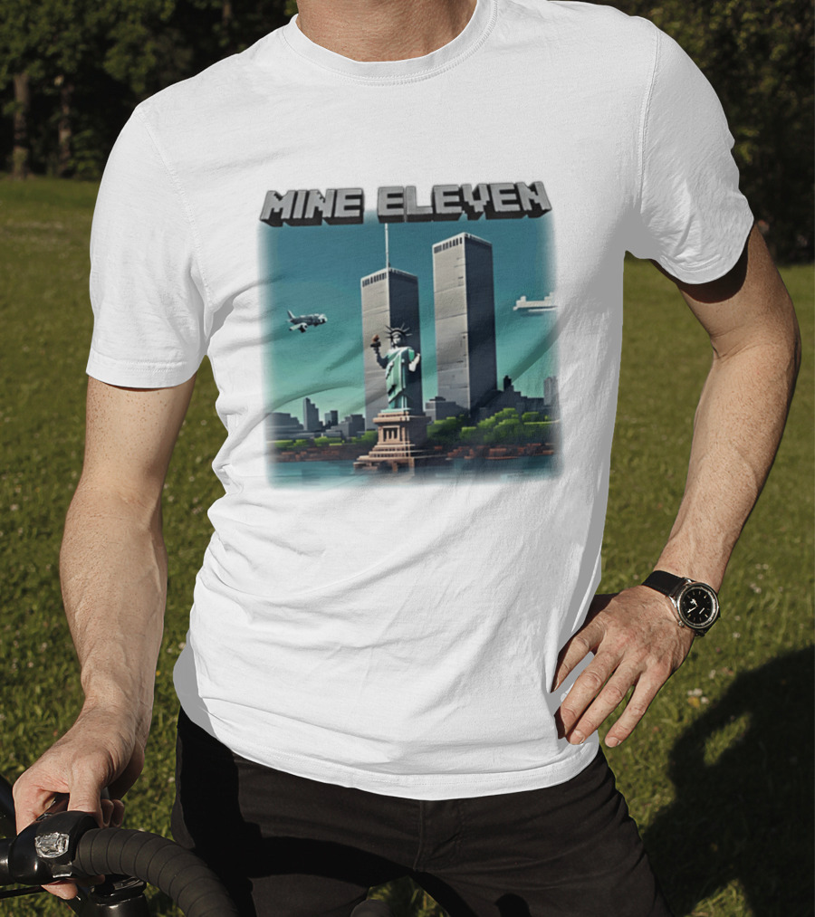 Mine Eleven Liberty Towers Tribute With Statue Of Liberty And Plane T-Shirt