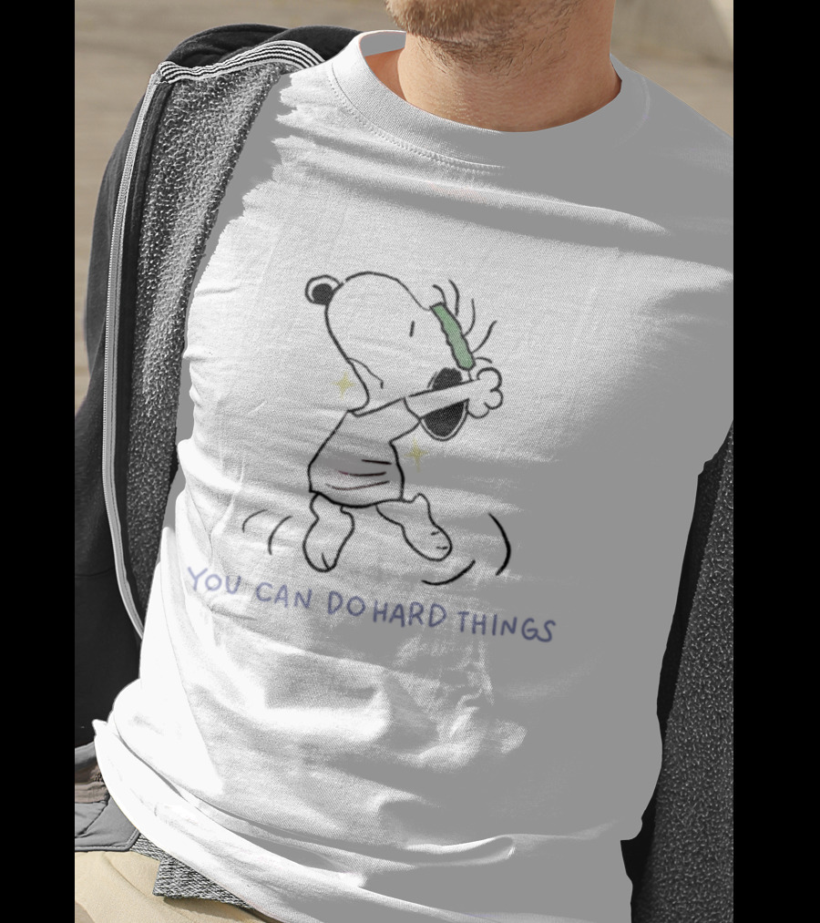 Snoopy You Can Do Hard Things Motivational Peanuts Comic T-Shirt