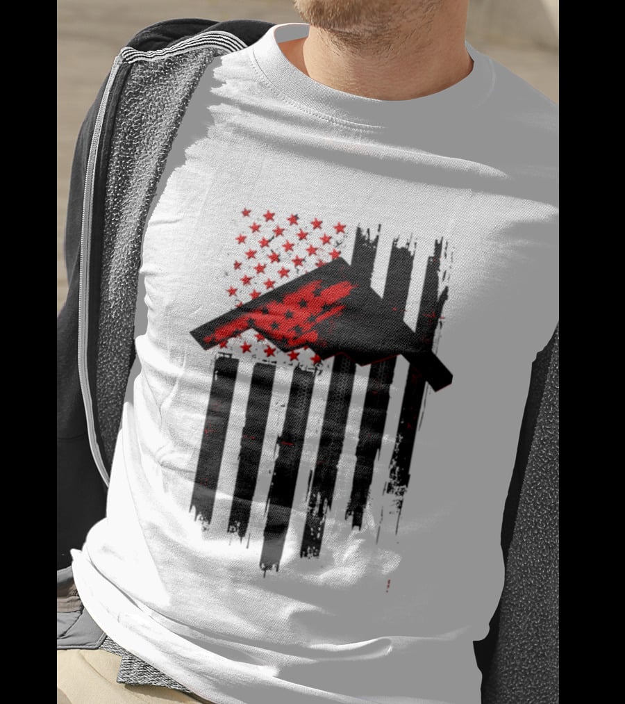 Sprit Carbon Onyx USA Flag Black Red Stars And Stripes T-Shirt