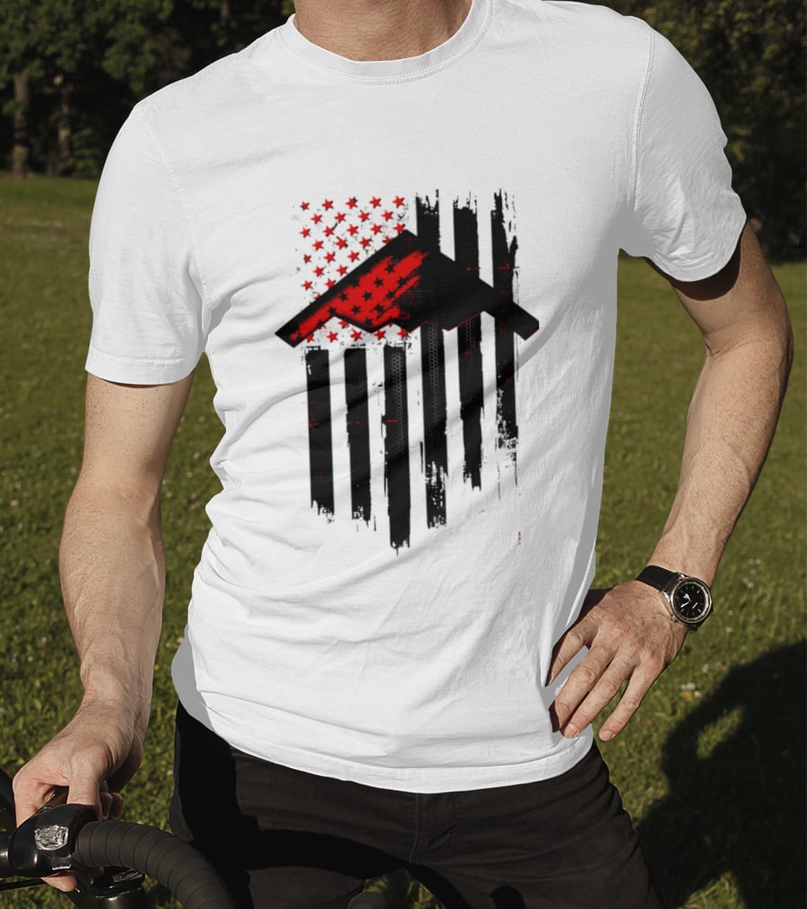 Sprit Carbon Onyx USA Flag Black Red Stars And Stripes T-Shirt