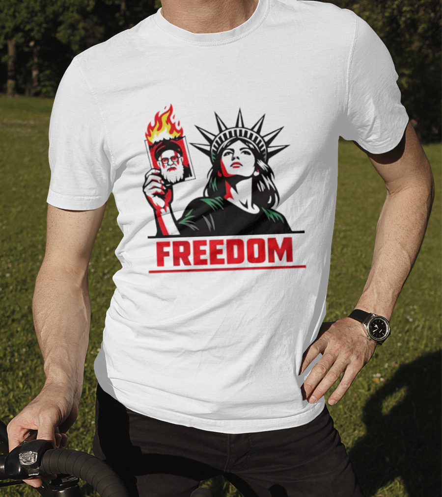 Statue Of Liberty Freedom Flame Sarcastic Political T-Shirt