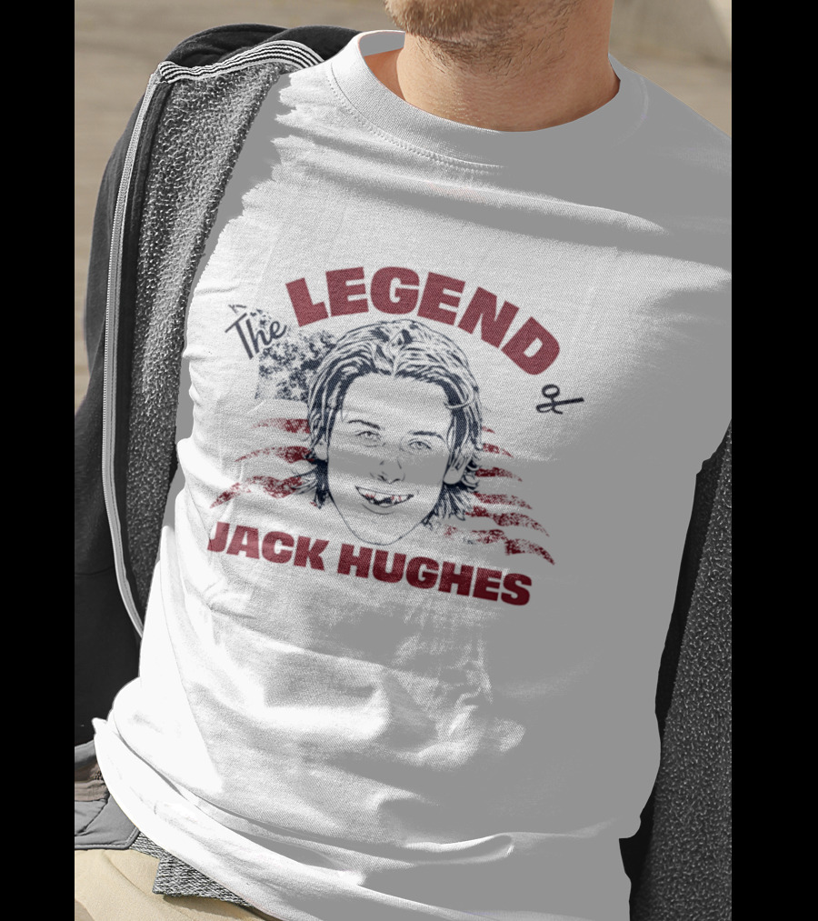 The Legend Of Jack Hughes USA Hockey American Flag T-Shirt