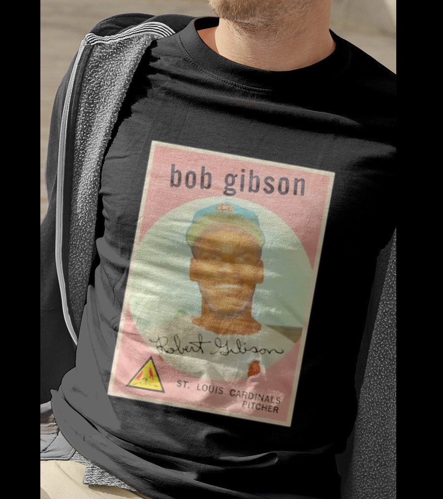 Bob Gibson 1959 St. Louis Cardinals Pitcher Vintage Topps Baseball Card T-Shirt
