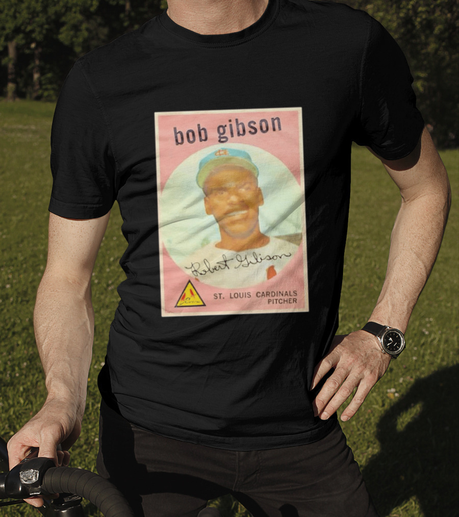 Bob Gibson 1959 St. Louis Cardinals Pitcher Vintage Topps Baseball Card T-Shirt