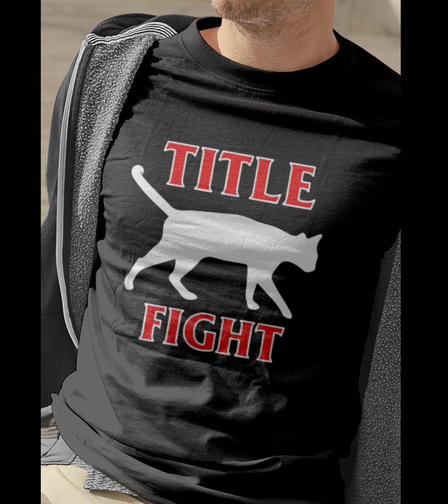 Title Fight Cat Silhouette Bold Red T-Shirt