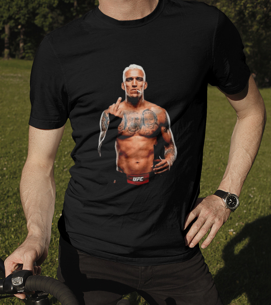 Charles Oliveira UFC Middle Finger Tattoo Smoking 2026 T-Shirt
