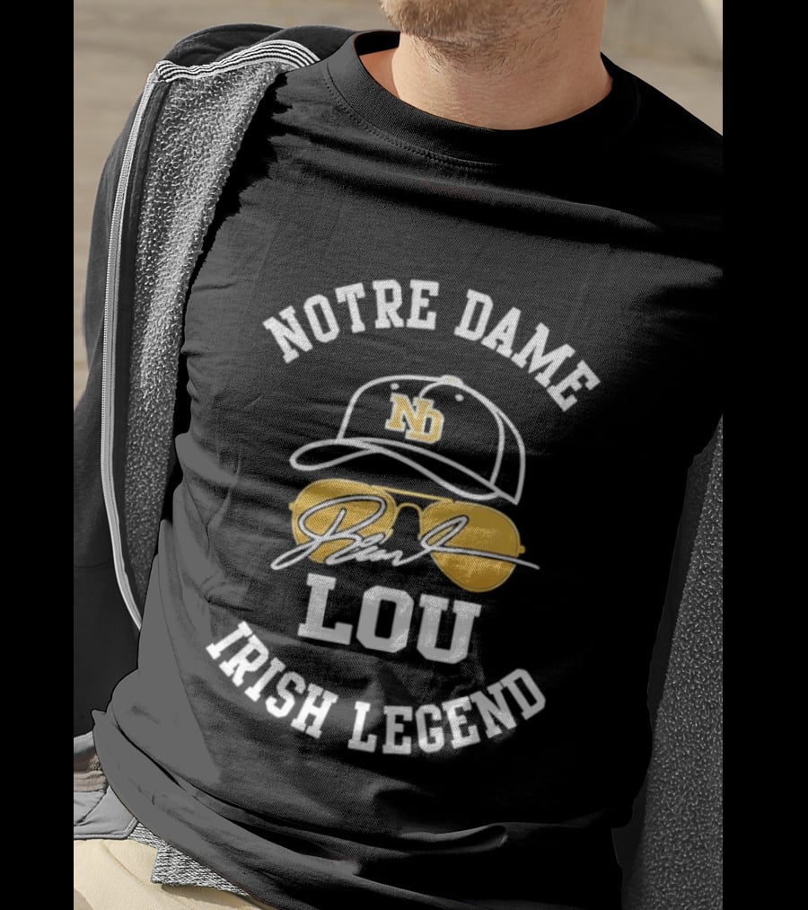 Notre Dame Lou Holtz ND Cap Irish Legend T-Shirt