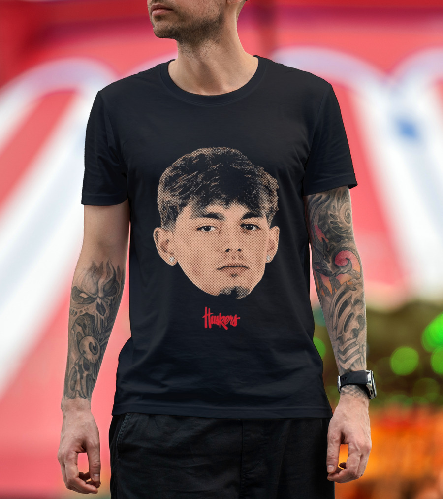 Connor Essegian Huskers Big Head Nebraska Cornhuskers T-Shirt