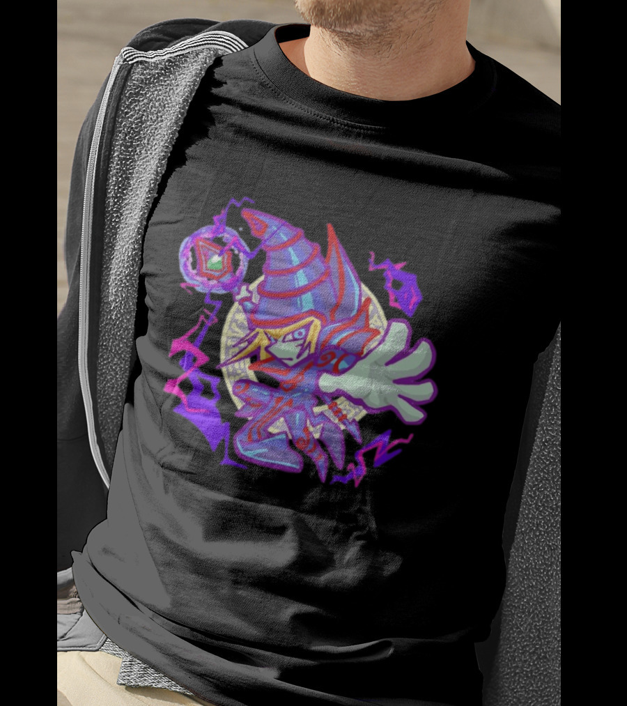 Dark Magician Yu Gi Oh Chibi Style Illustration Mystic Energy Sphere T-Shirt