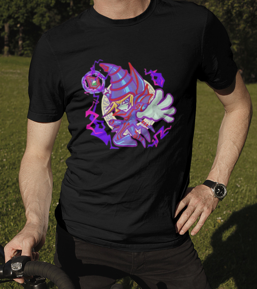 Dark Magician Yu Gi Oh Chibi Style Illustration Mystic Energy Sphere T-Shirt