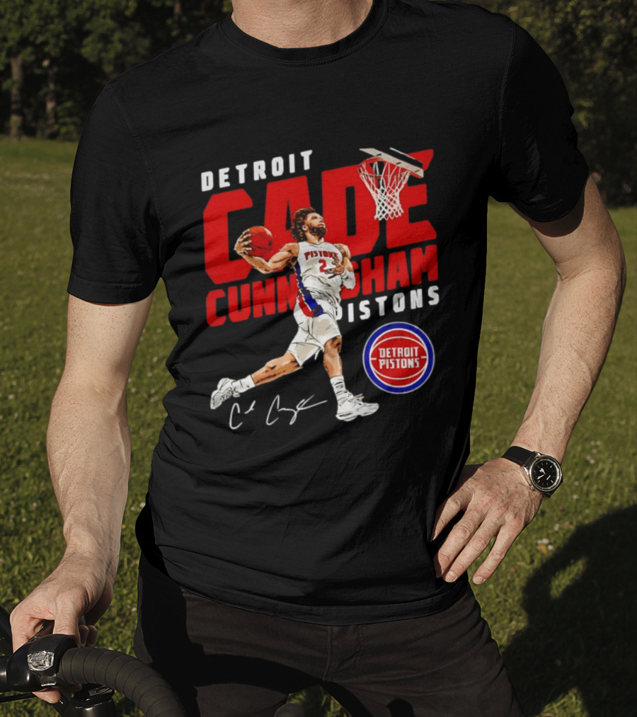 Detroit Pistons Cade Cunningham Windmill Dunk T-Shirt