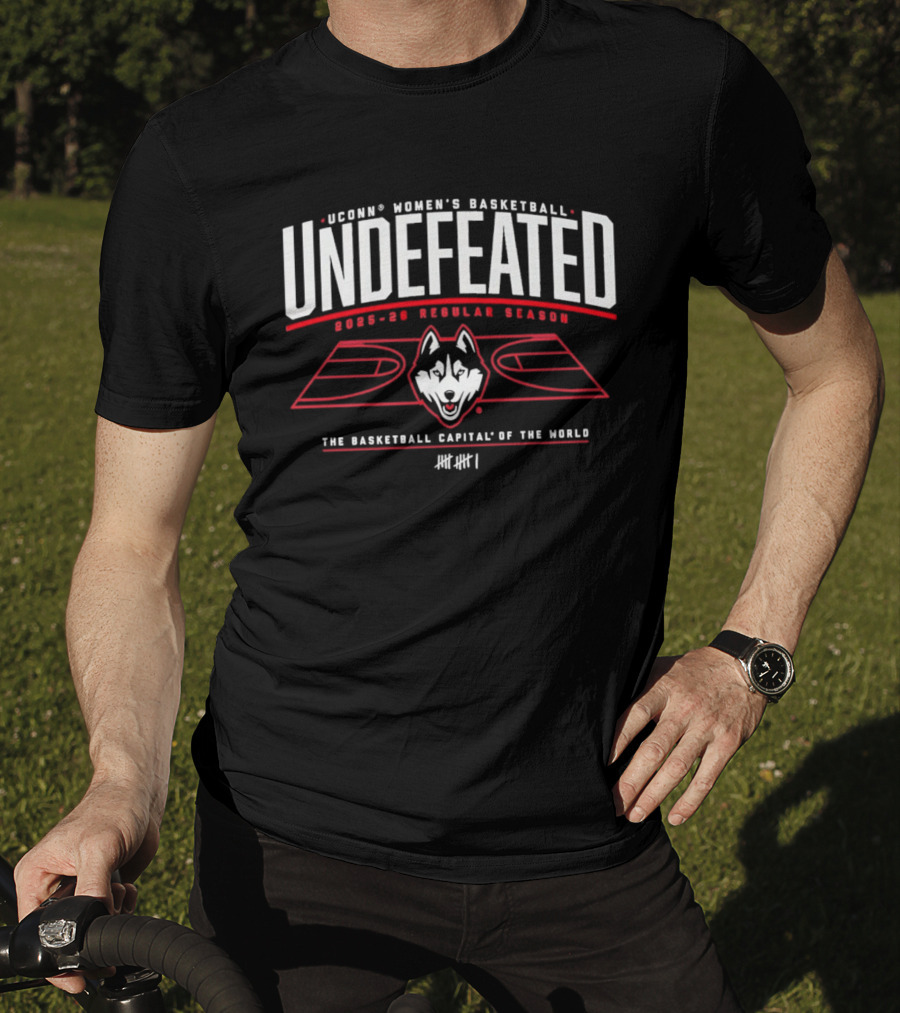 UConn Women's Basketball Undefeated 2025 26 Regular Season Basketball Capital Of The World T-Shirt
