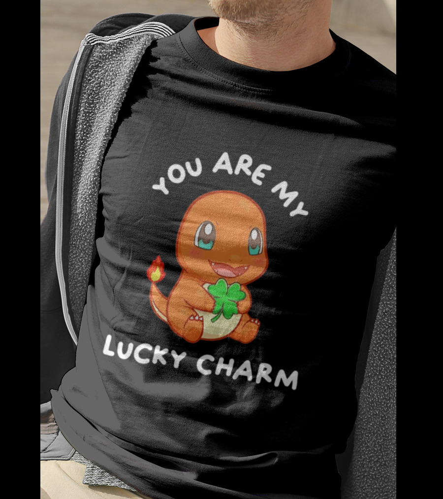 You Are My Lucky Charm Pokemon Charmander Clover Image T-Shirt