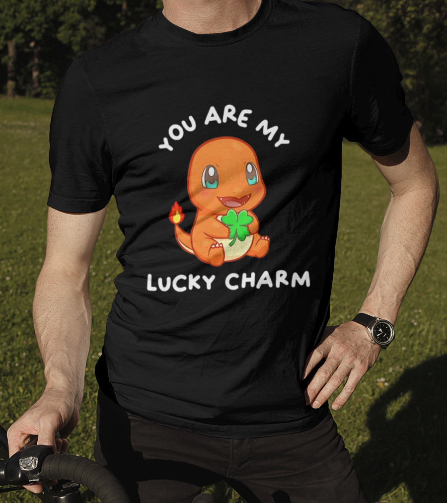 You Are My Lucky Charm Pokemon Charmander Clover Image T-Shirt
