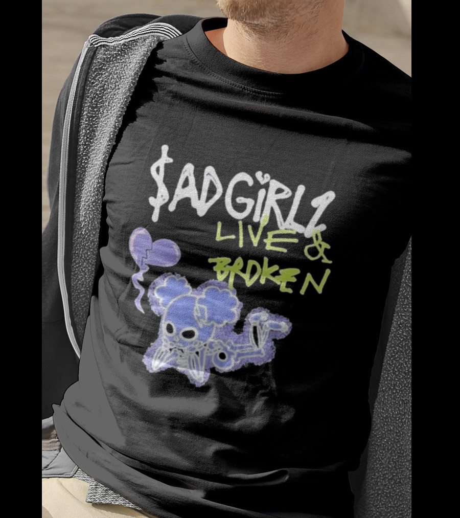 Junior H Sadgirlz Live And Broken Tour 2025 Skeleton Balloon T-Shirt