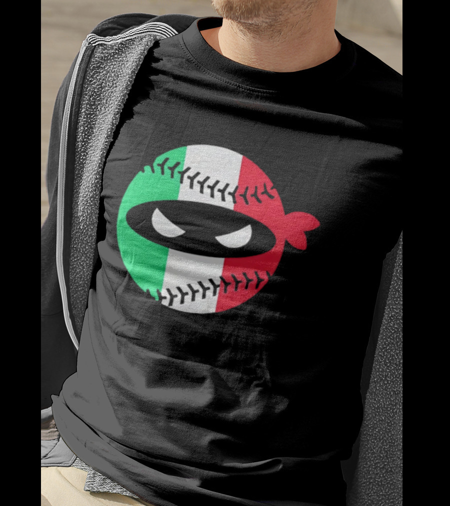 Pitching Ninja Italy Baseball Italian Flag Sports Fan Элита T-Shirt