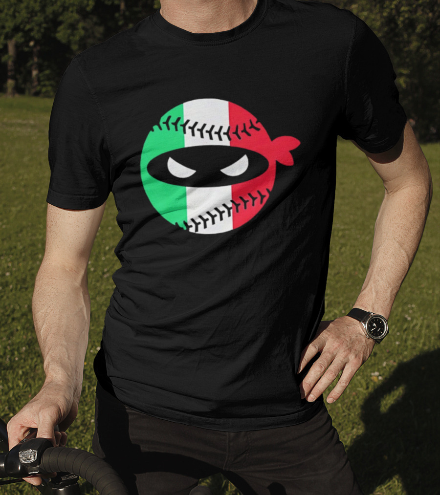 Pitching Ninja Italy Baseball Italian Flag Sports Fan Элита T-Shirt