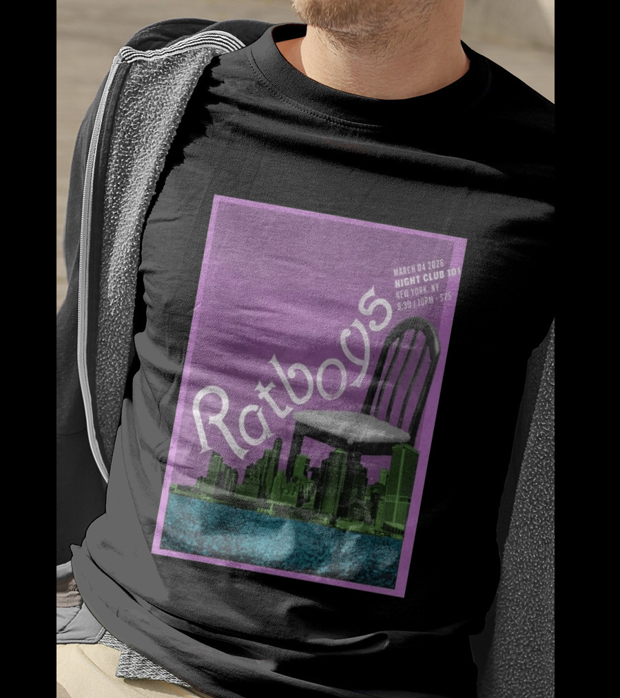 Ratboys March 4 2026 Night Club 101 New York NY Concert Event Chair Cityscape T-Shirt