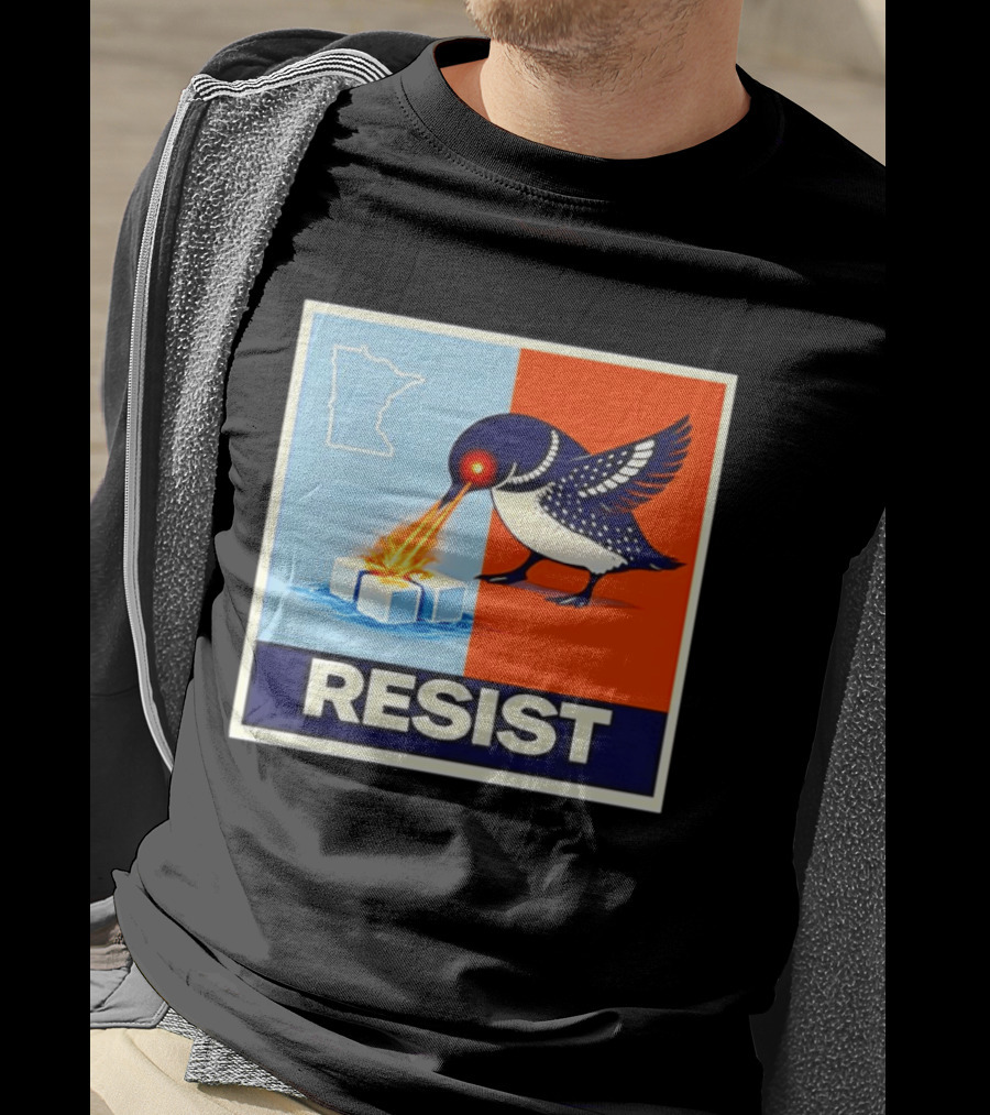 Resist Minnesota Loon Melting ICE Protest T-Shirt