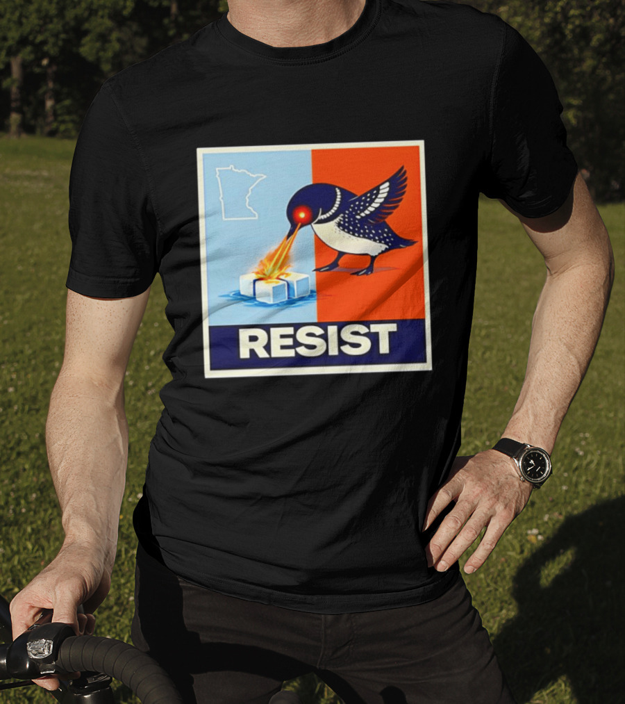 Resist Minnesota Loon Melting ICE Protest T-Shirt