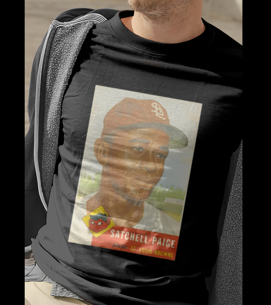 Satchell Paige 1953 Topps St. Louis Browns Pitcher Baseball Card T-Shirt