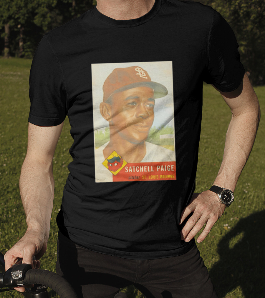 Satchell Paige 1953 Topps St. Louis Browns Pitcher Baseball Card T-Shirt