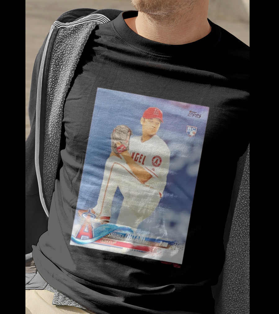 Shohei Ohtani Angels 2018 Topps Baseball Card RC Rookie PDI T-Shirt