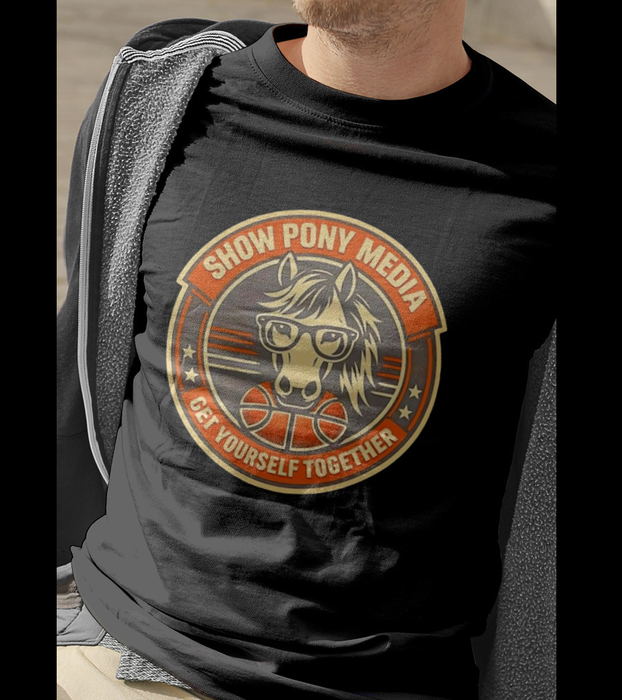 Show Pony Media Get Yourself Together Basketball Horse With Glasses T-Shirt