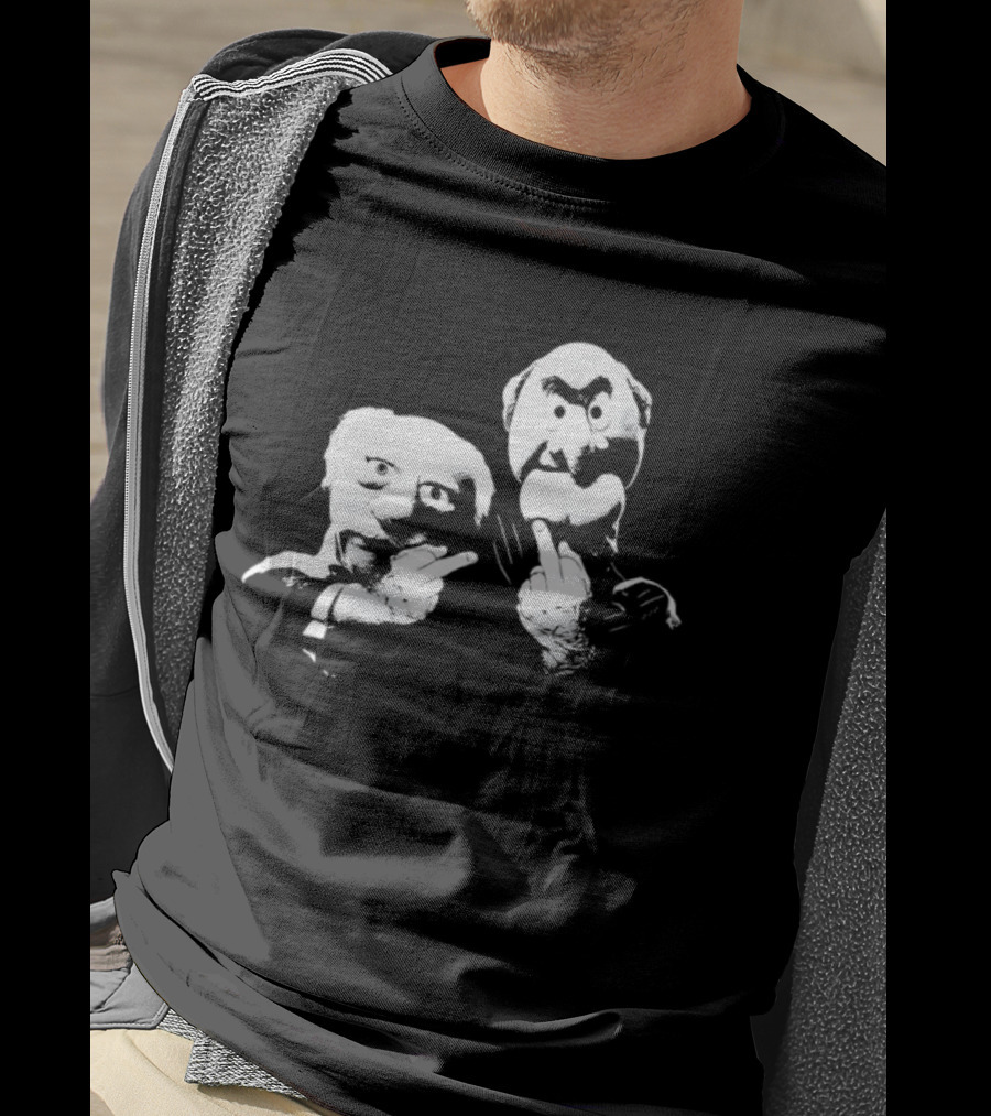 Statler And Waldorf Middle Finger Humor Icon Pair T-Shirt