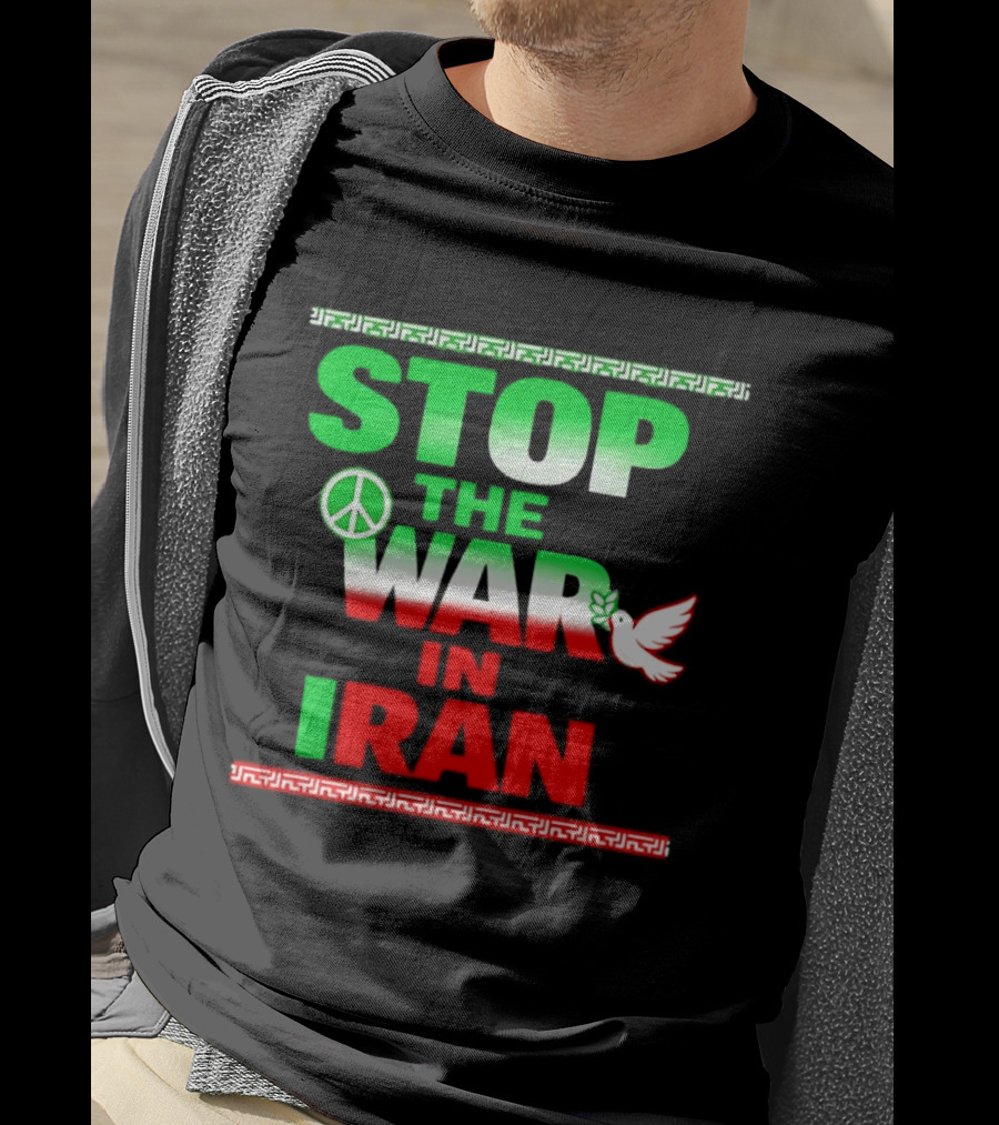 Stop The War In Iran Peace Symbol Dove T-Shirt