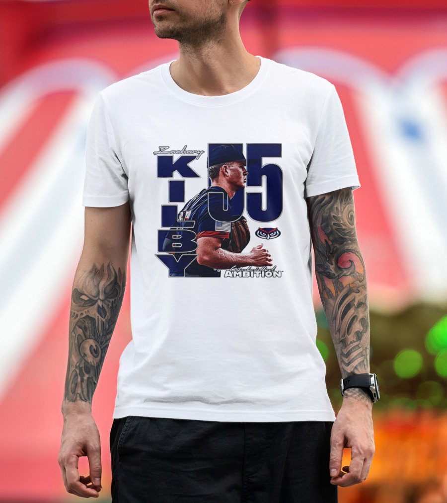 Zach Kilby 55 Baseball Ambition FAU Owls T-Shirt