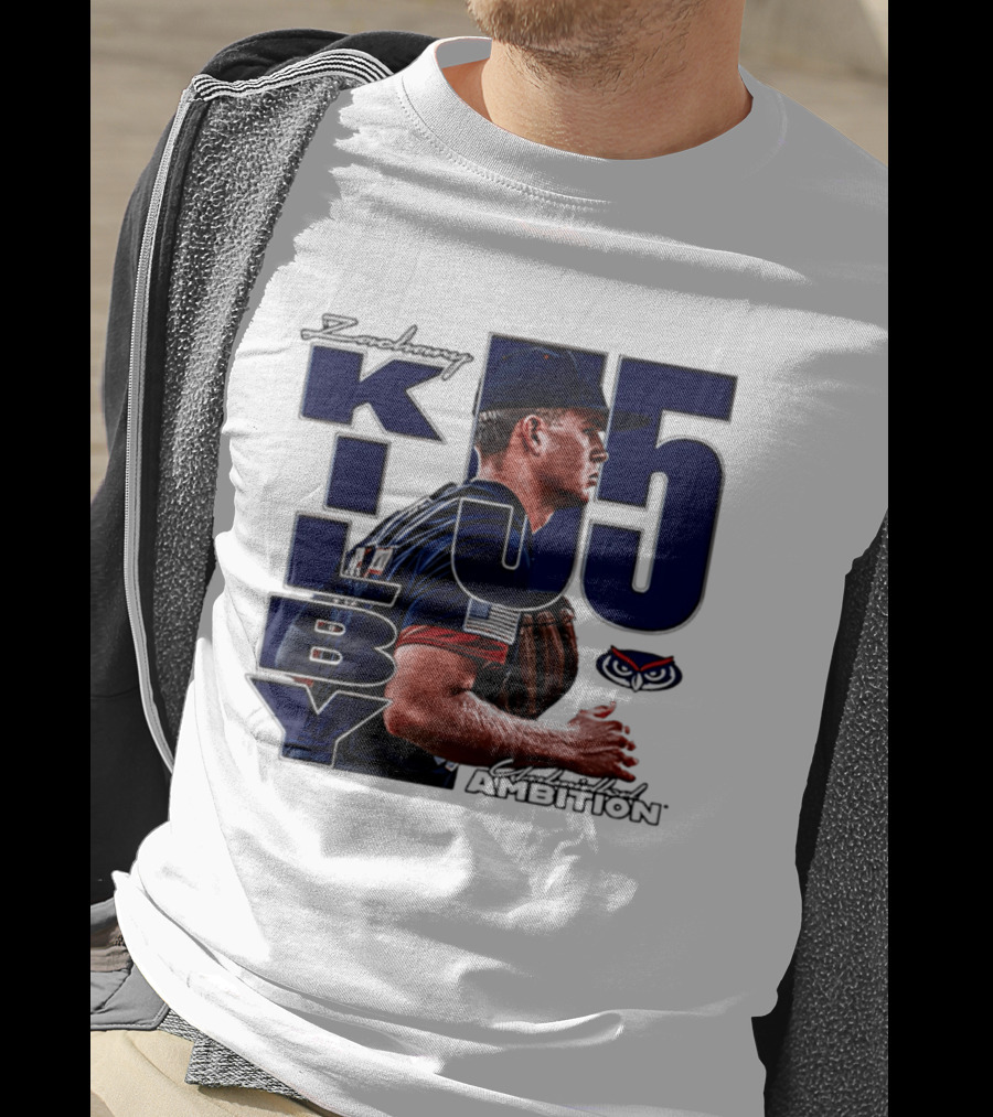 Zach Kilby 55 Baseball Ambition FAU Owls T-Shirt