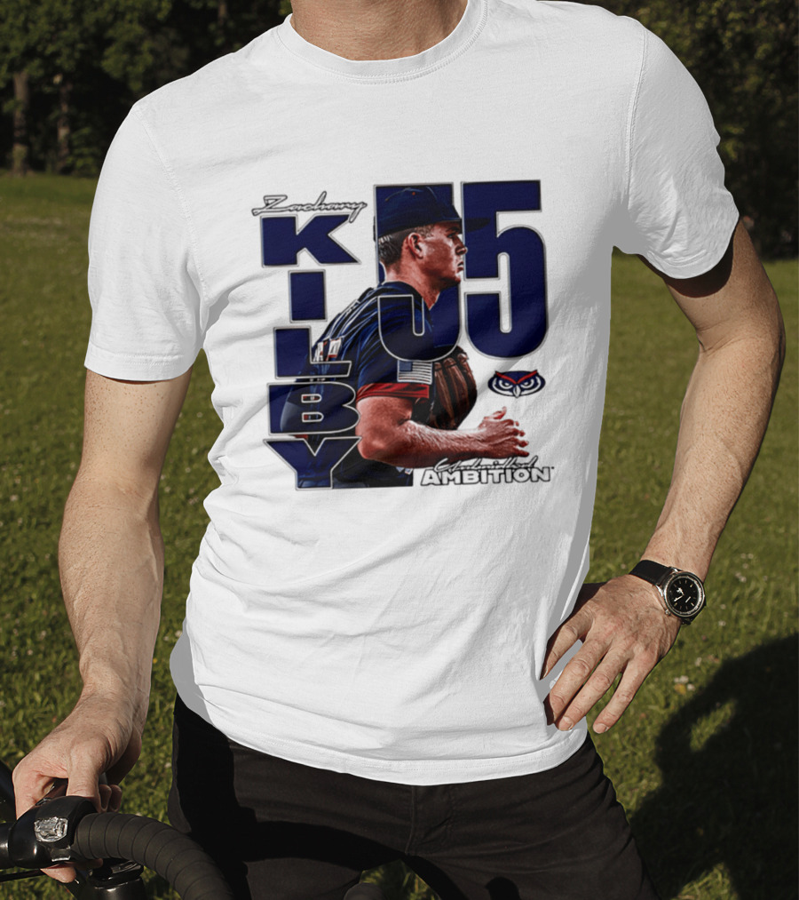 Zach Kilby 55 Baseball Ambition FAU Owls T-Shirt