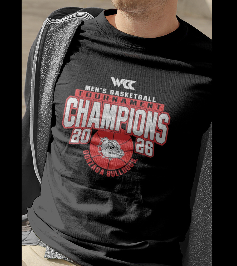 WCC Men's Basketball Tournament Champions 2028 Gonzaga Bulldogs T-Shirt