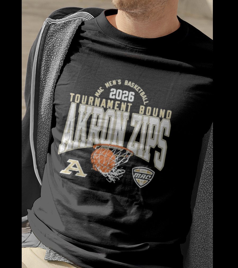 Akron Zips 2026 MAC Men's Basketball Tournament Bound Summit Sportswear T-Shirt