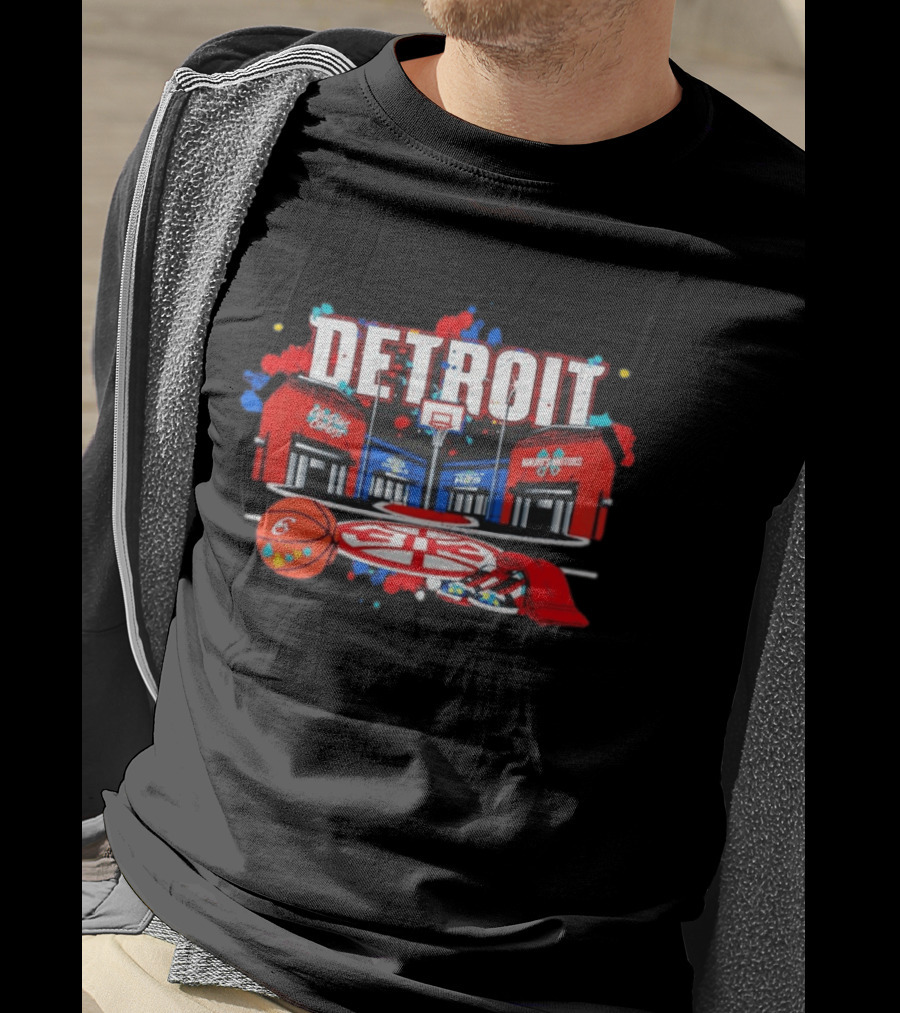 Detroit Pistons Basketball City Hoops Hooper Streetstyle Murphy's Motors Court Game T-Shirt