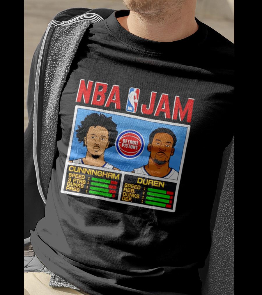NBA Jam Detroit Pistons Cade Cunningham Jalen Duren Stats T-Shirt