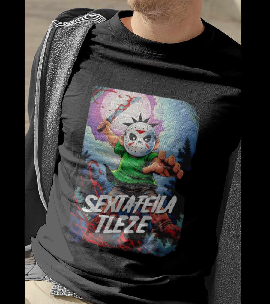 Jason Voorhees Sexta Feila Tleze Chibi Masked Character With Knife T-Shirt