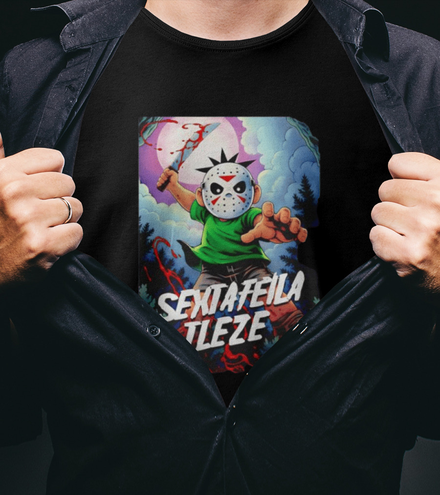 Jason Voorhees Sexta Feila Tleze Chibi Masked Character With Knife T-Shirt