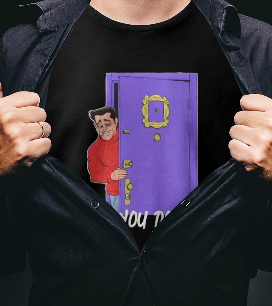 Joey Tribbiani How You Doin Cartoon Purple Door Iconic Phrase T-Shirt