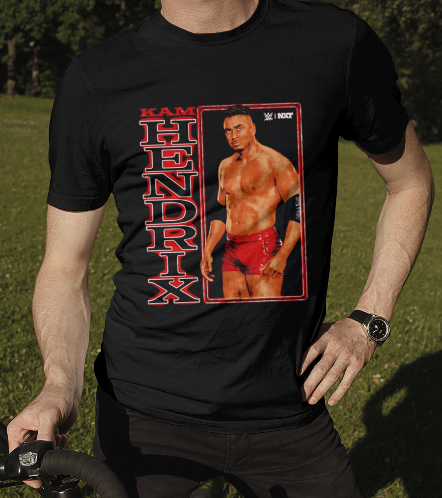 Kam Hendrix WWE NXT Vertical Name Red Trunks T-Shirt