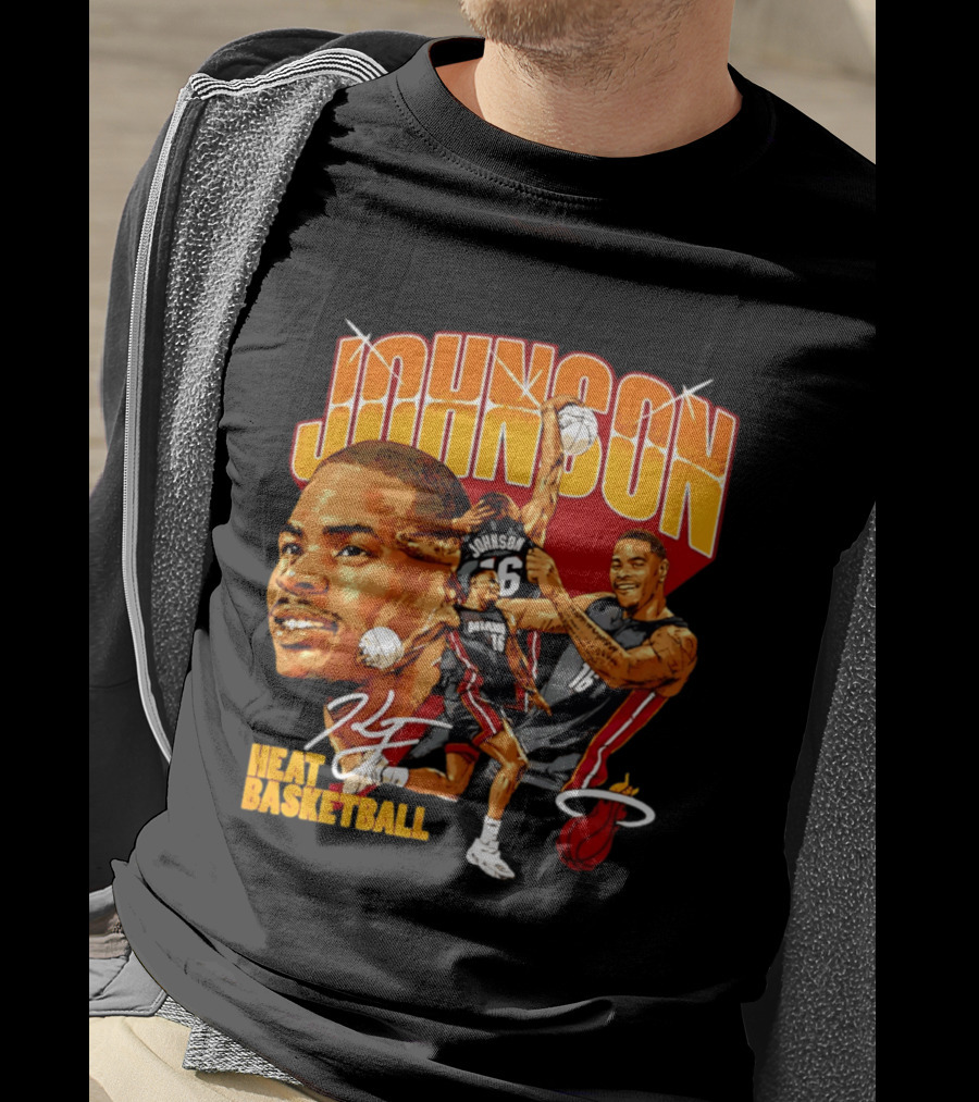 Johnson Miami Heat Basketball Player Collage T-Shirt