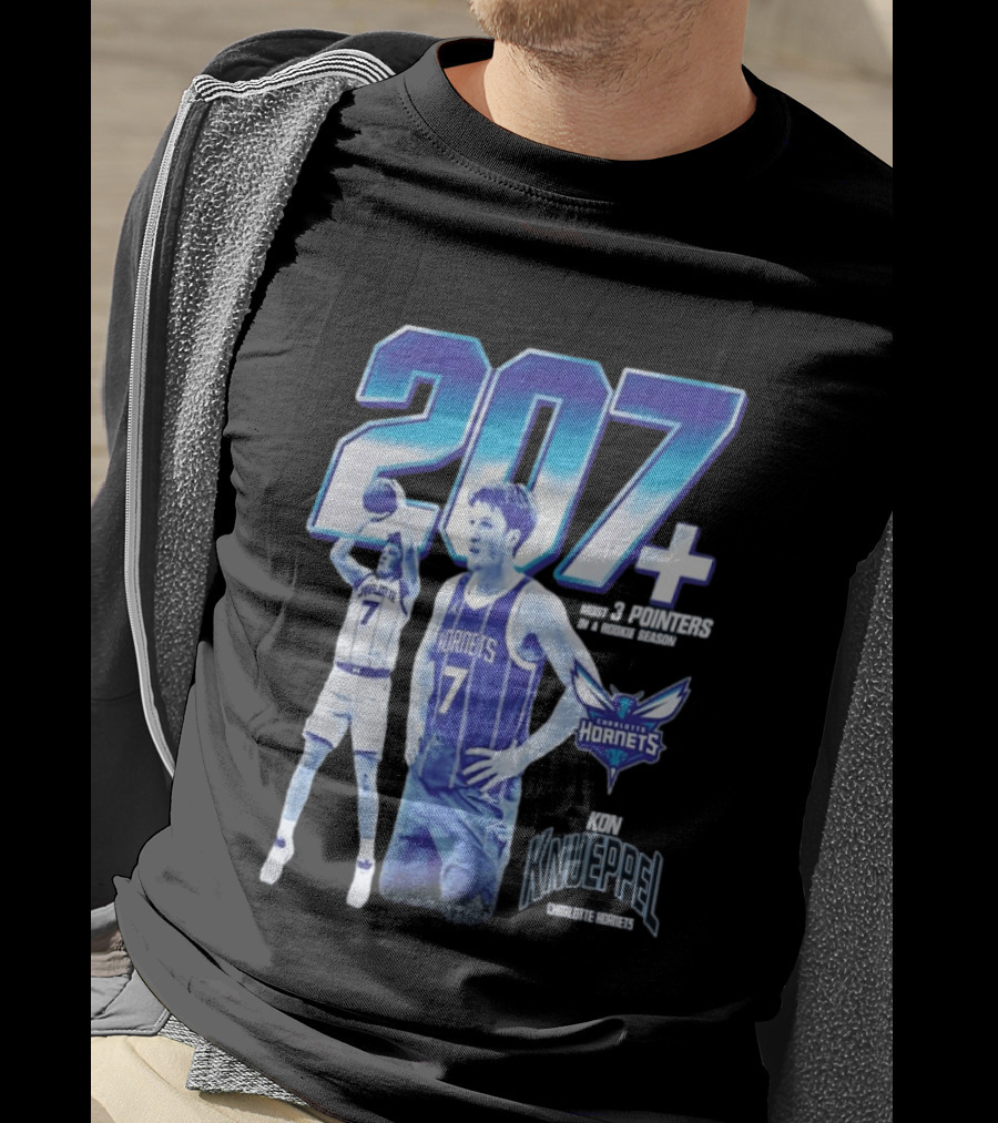 207+ Most 3 Pointers In NBA Rookie Season Kon Knueppel Charlotte Hornets T-Shirt