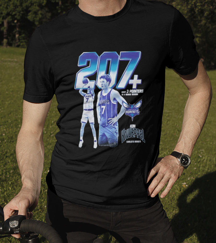 207+ Most 3 Pointers In NBA Rookie Season Kon Knueppel Charlotte Hornets T-Shirt