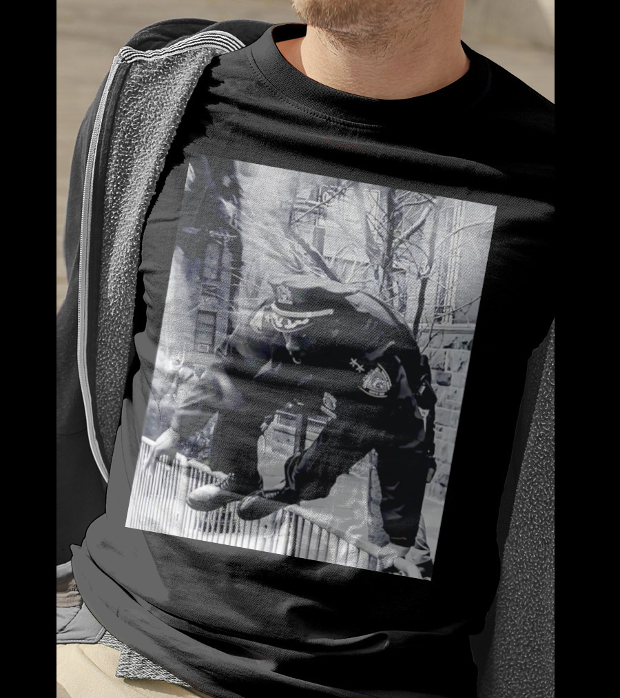 Chief Aaron Edwards American Hero Police Officer Jumping Fence T-Shirt