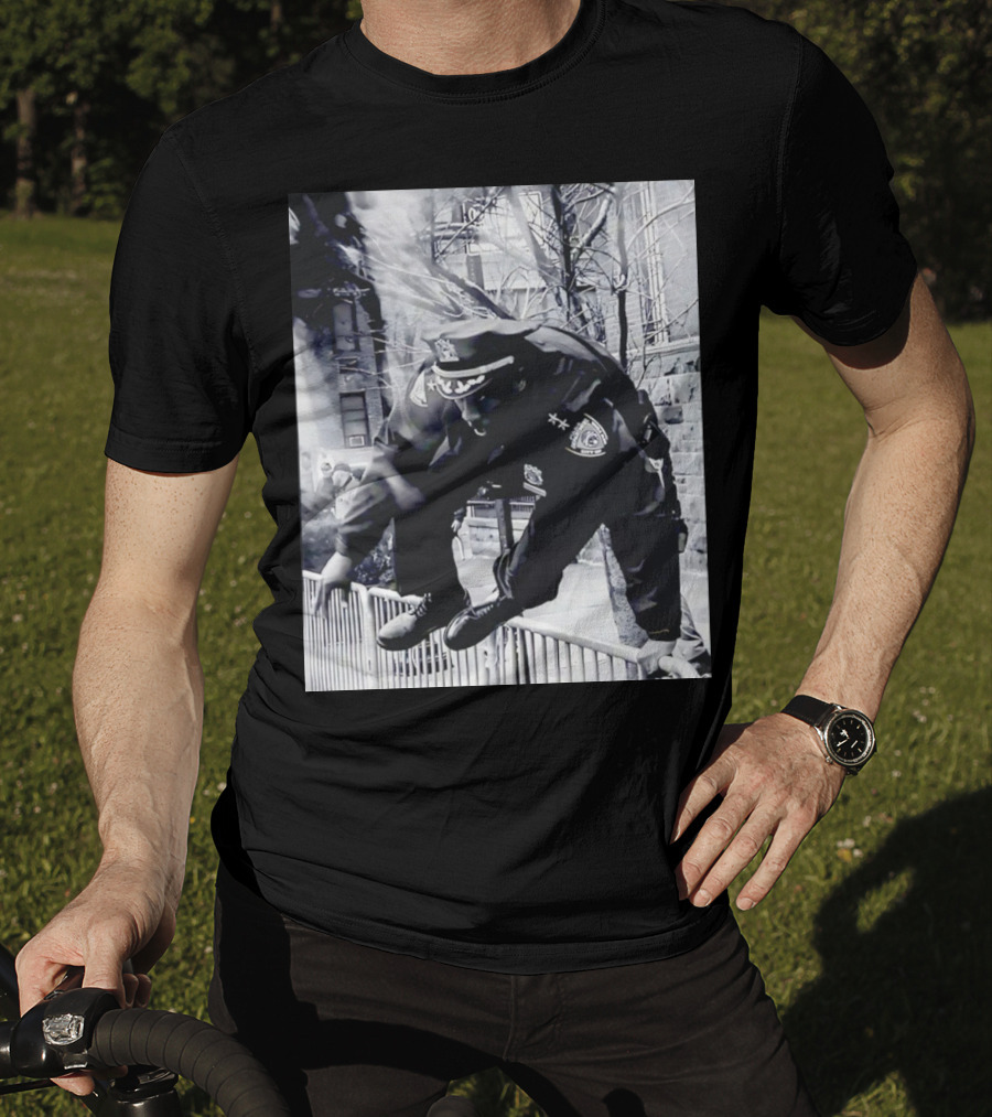 Chief Aaron Edwards American Hero Police Officer Jumping Fence T-Shirt