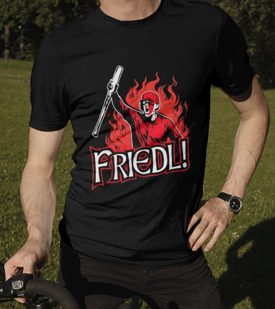 Cincinnati Reds TJ Friedl Battle Cry Fire Friedl! T-Shirt
